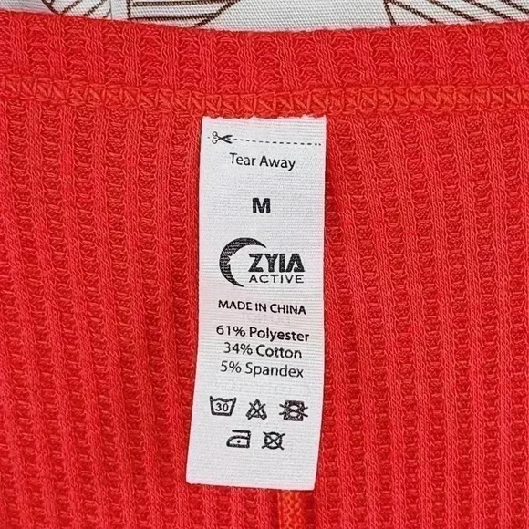 NWT ZYIA Waffle Knit Henley V neck Sweater Women's M Red - Picture 6 of 7
